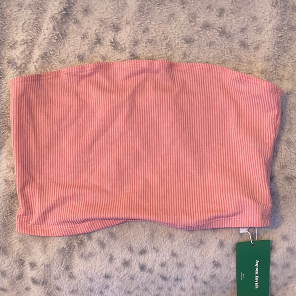 Pink Striped Tube Top